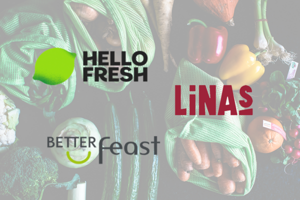 Bästa matkassen 2026 – jämförelse mellan HelloFresh, Linas Matkasse och BetterFeast framför färska grönsaker