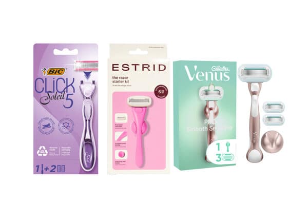 Damrakhyvel bäst i test 2026 med BIC Soleil Click 5, Estrid och Gillette Venus Pro Smooth Sensitive.